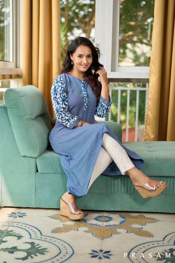 Indigo Skyline Denim Delight Kurti